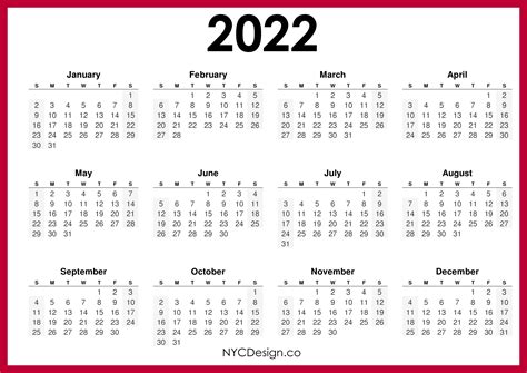 Um Calendar 2022